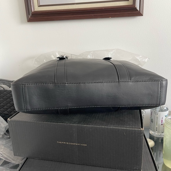 Cole Haan Black Leather Attaché Briefcase CHDM11032 W/Shoulder Strap Brand New - Picture 9 of 12